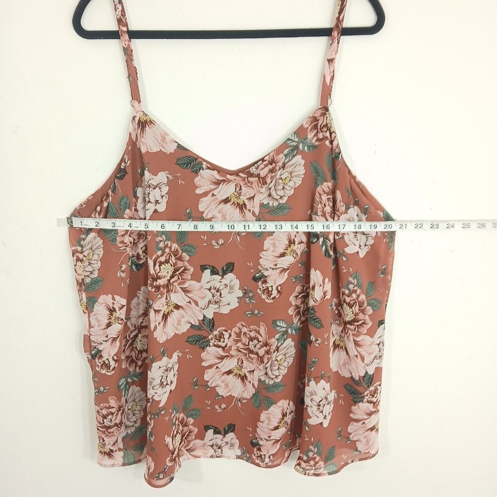 Torrid Women’s 2X Chiffon Layered Tank – Floral Print Sleeveless Blouse - Picture 6 of 8